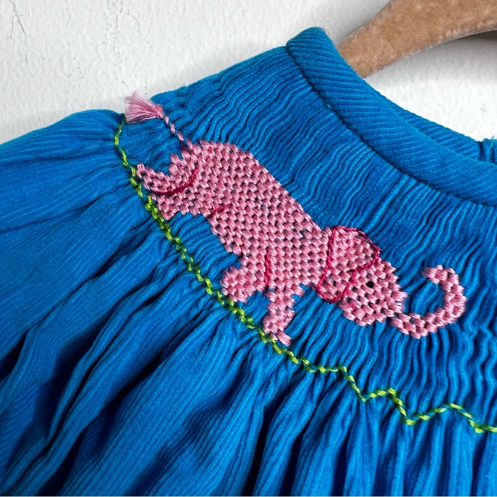 Vive la Fête Safari Animal Embroidered Smocked Romper - Picture 4 of 9